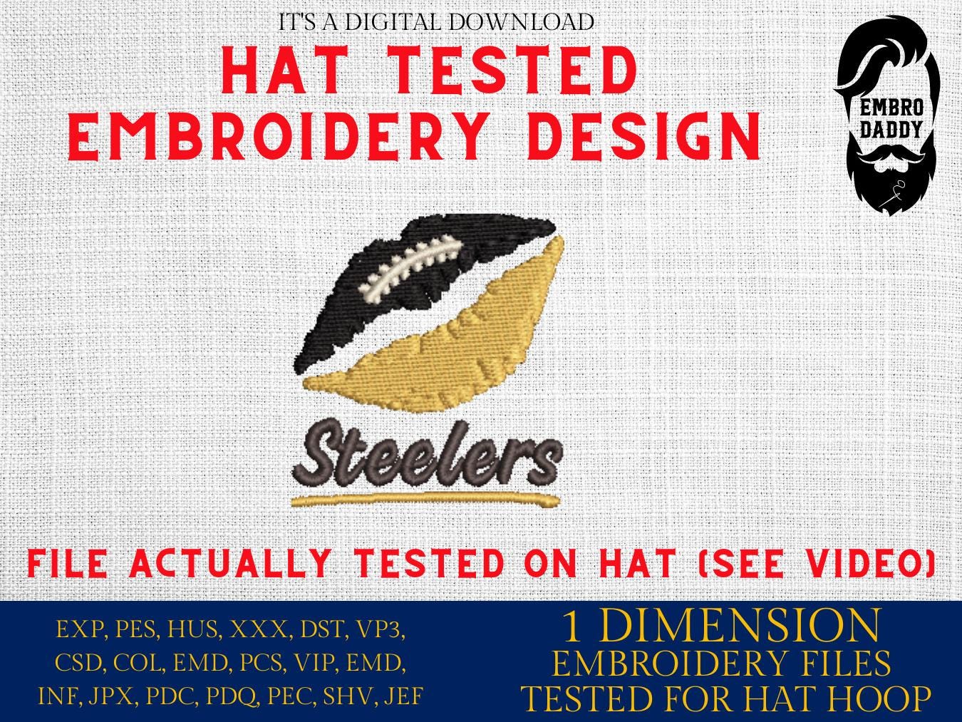 Cap Embroidery Files Machine Embroidery files digitized for hats, Pittsburgh, embroidery fi ...