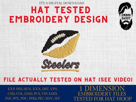 Machine Embroidery files digitized for hats, steelers, embroidery files, PES, xxx hus & more