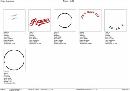 Machine Embroidery files, It's a Great Day To Be A Ranger, PES, xxx, hus & more, embroidery files