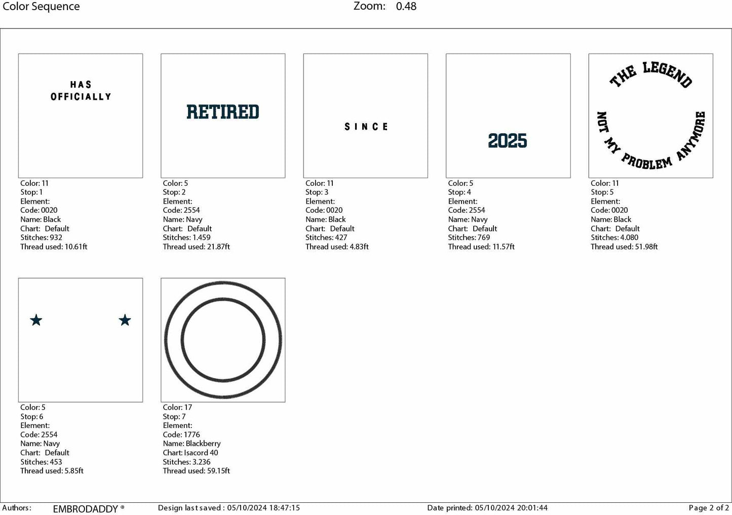 Retired 2025 Embroidery Pattern File in PES, DST, hus & more