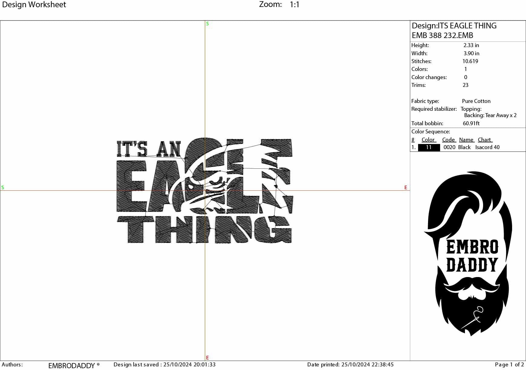 Machine Embroidery files, eagle, football gift idea PES, dst, xxx, hus & more