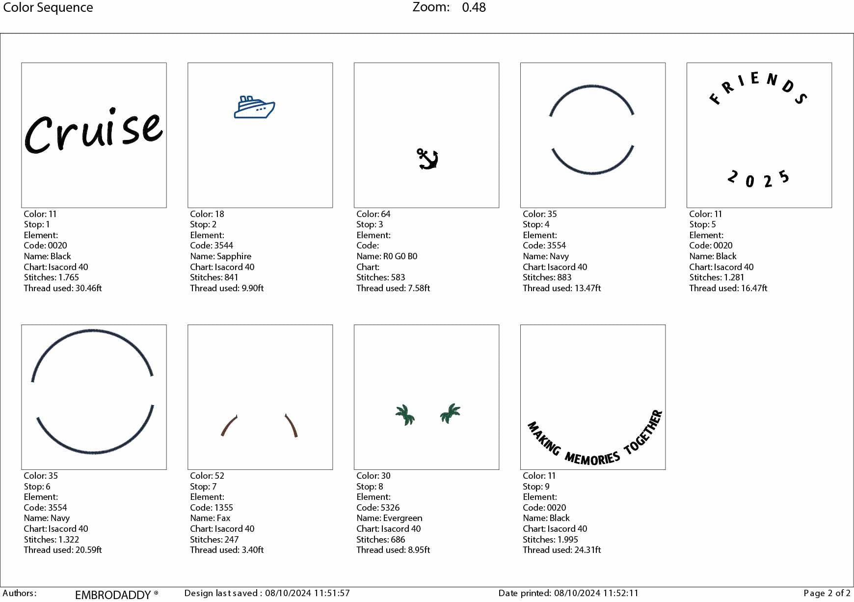 Machine Embroidery files, Friends Cruise 2025, memories together, PES, xxx, hus & more, embroidery files