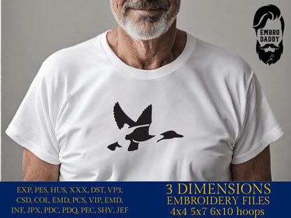 Machine Embroidery files, duck hunting, PES, xxx, hus, dst & more