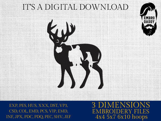 Machine Embroidery files, Hunter buck dog, PES, xxx, hus & more