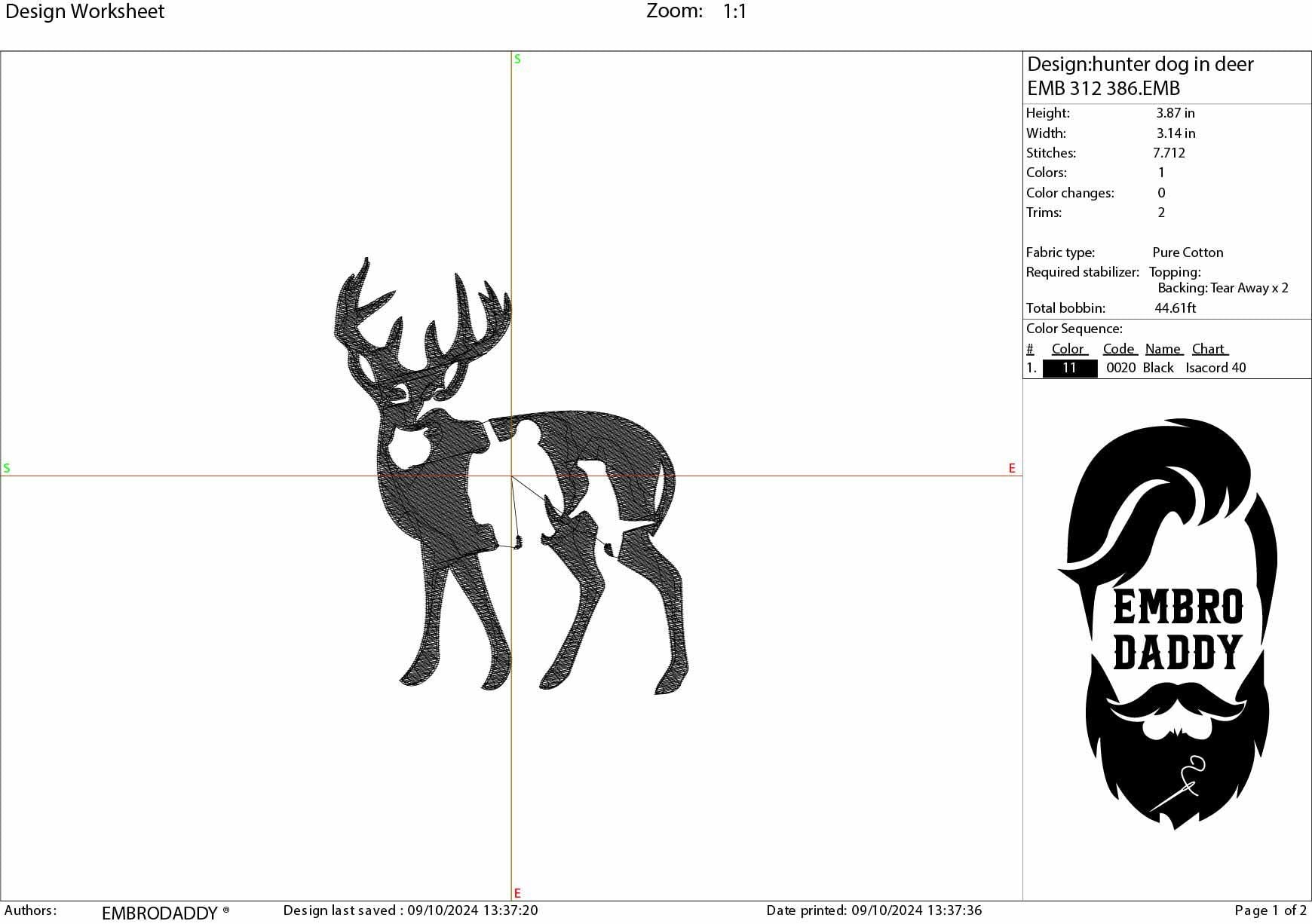 Machine Embroidery files, Hunter buck dog, PES, xxx, hus & more