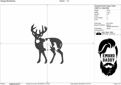 Machine Embroidery files, Hunter buck dog, PES, xxx, hus & more