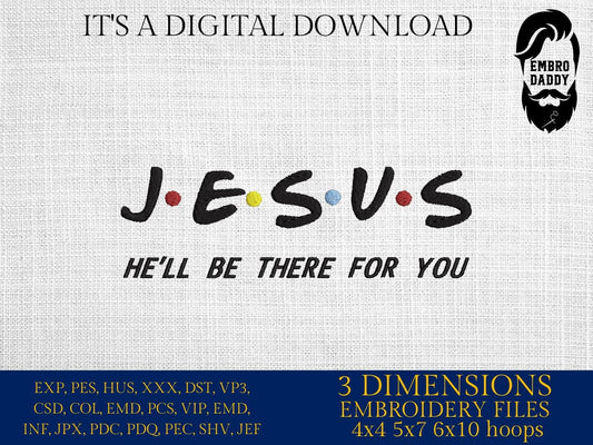 Machine Embroidery files, Jesus there for you, PES, xxx, hus, dst & more