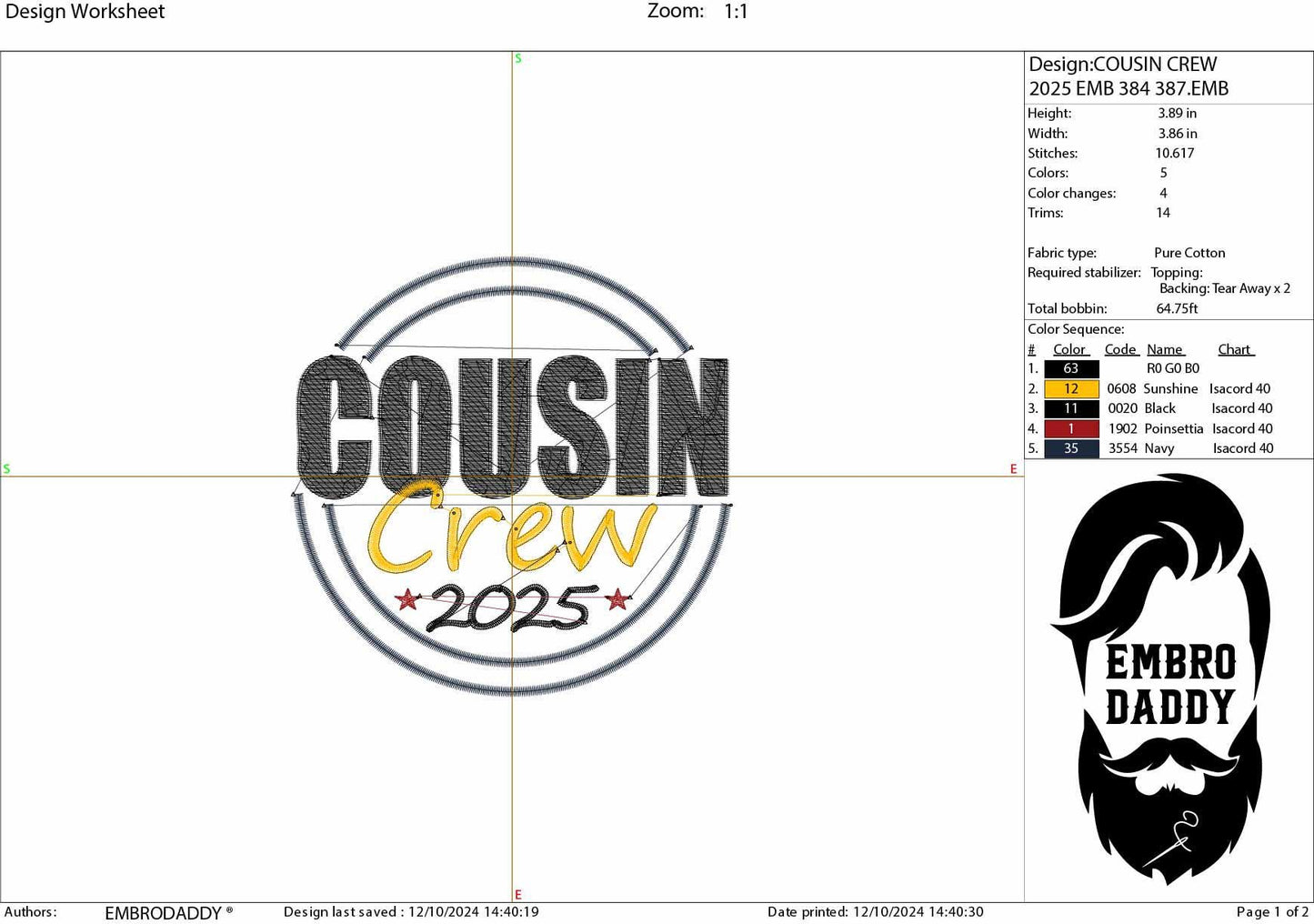 Machine Embroidery files, Cousin 2025, PES, xxx, hus & more, embroidery files