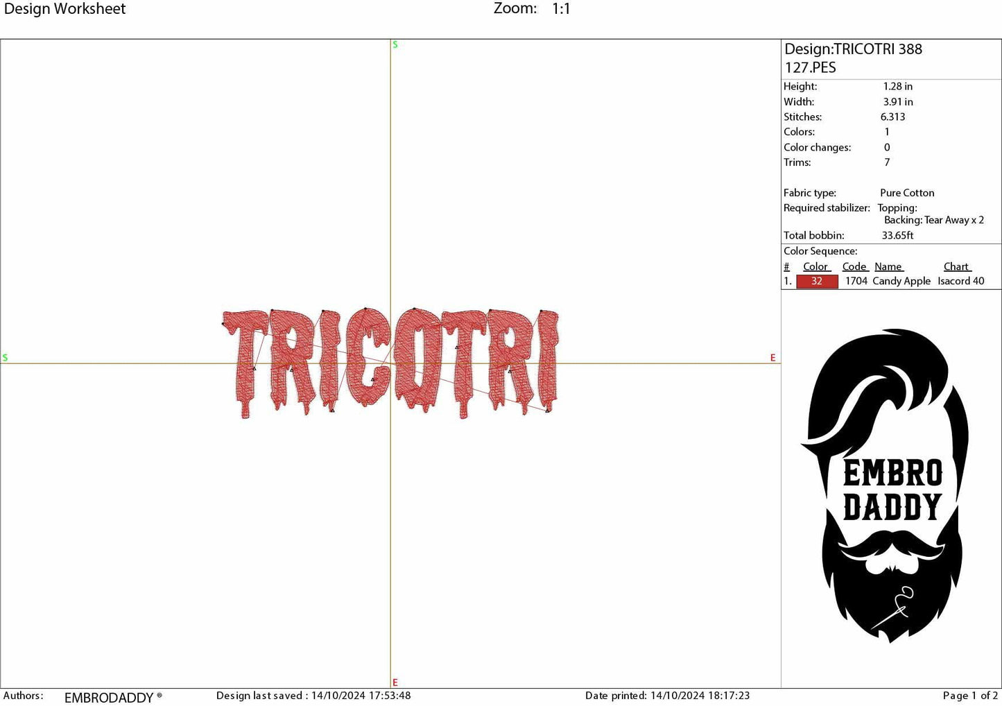 Machine Embroidery files, Tricotri, Halloween, Spanish Design, Spanglish, PES, DST, xxx, hus & more