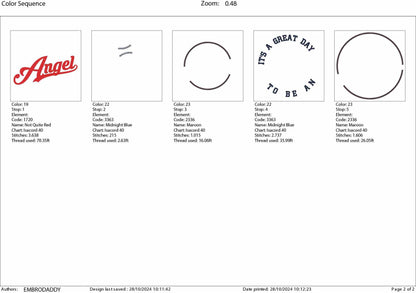 Machine Embroidery files, It's a Great Day To Be An Angel, PES, xxx, hus & more, embroidery files