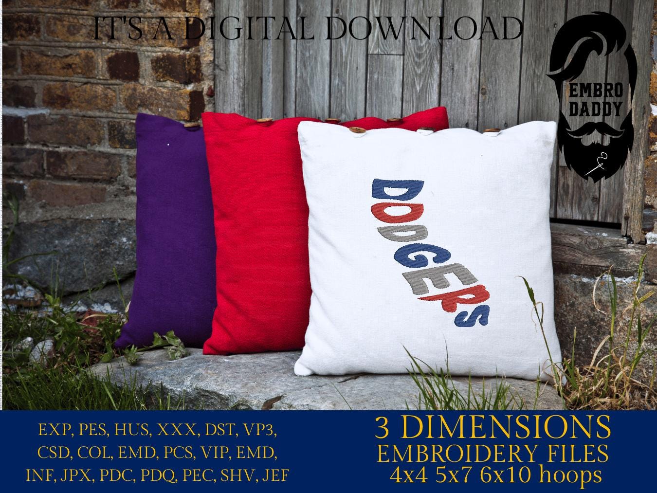 Machine Embroidery files, dodgers, California, PES, xxx, hus & more