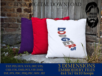 Machine Embroidery files, dodgers, California, PES, xxx, hus & more