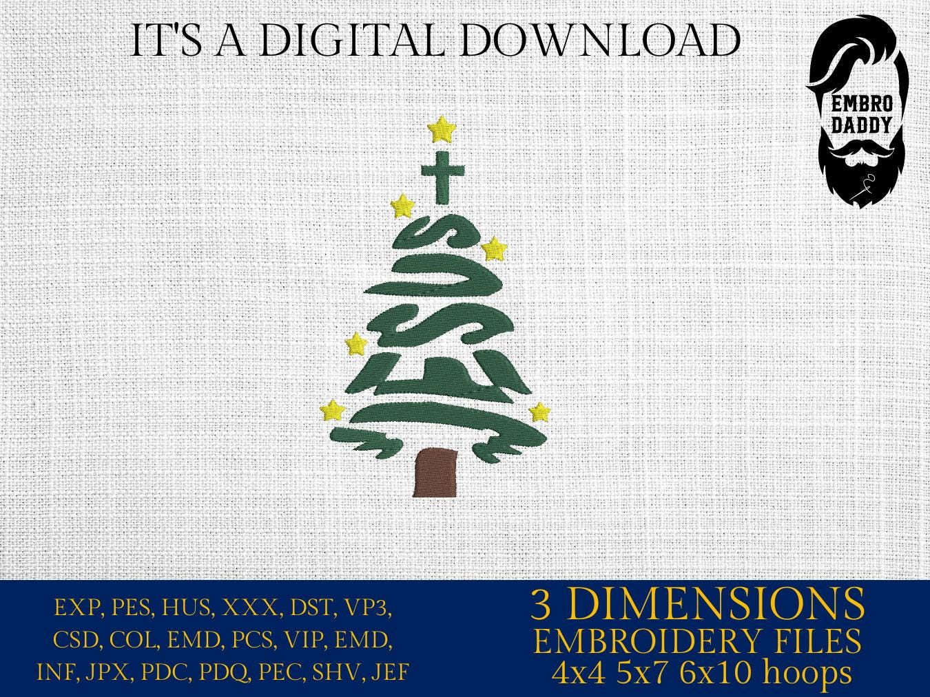 Machine Embroidery files, Jesus, Christmas tree, PES, xxx, hus, dst & more