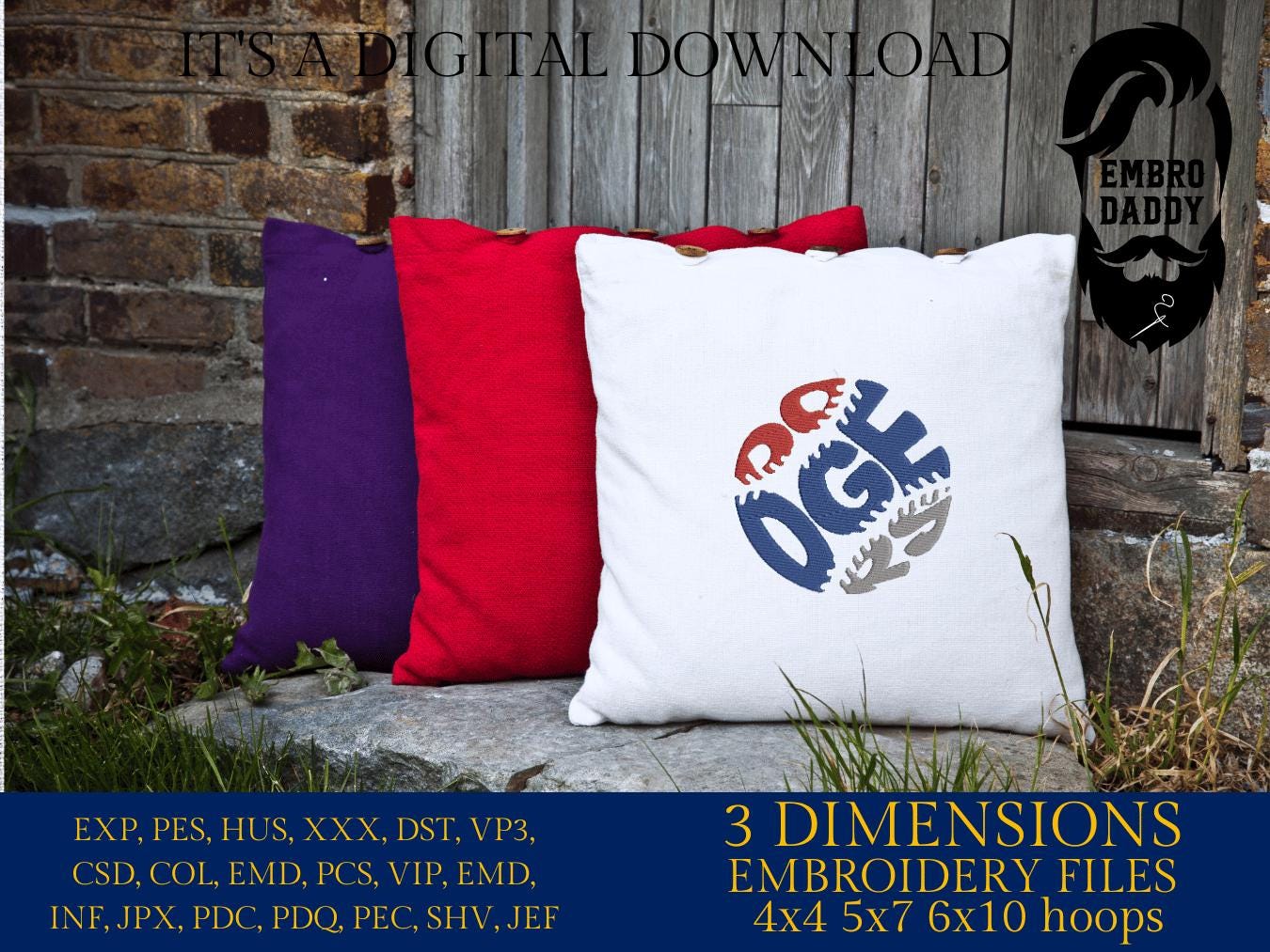 Machine Embroidery files, dodgers, PES, DST, xxx, hus & more