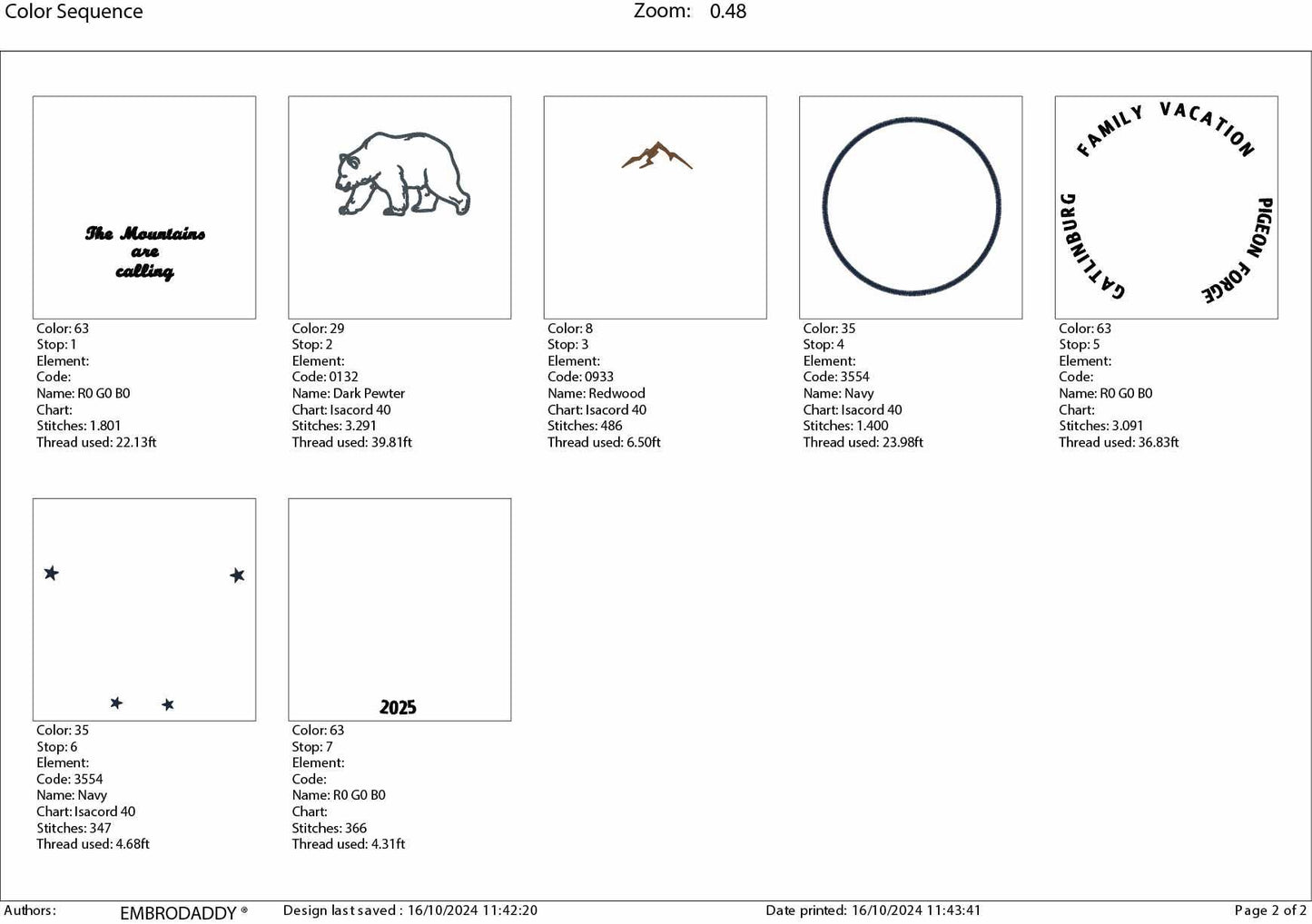 Machine Embroidery files, Gatlinburg Pigeon Forge Family Vacation, The Mountains Are Calling, 2025, PES, xxx, hus & more