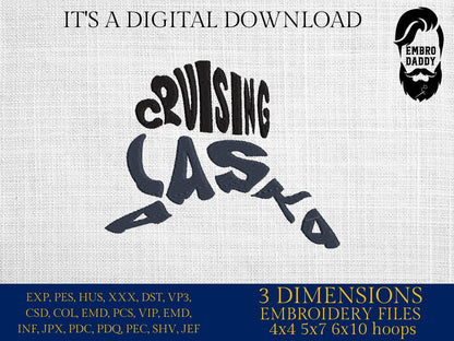 Machine Embroidery files, Cruising Alaska, PES, xxx, hus & more, embroidery files