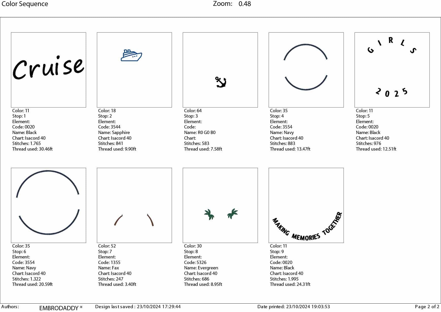 Machine Embroidery files, Girls Cruise 2025, memories together, PES, xxx, hus & more, embroidery files