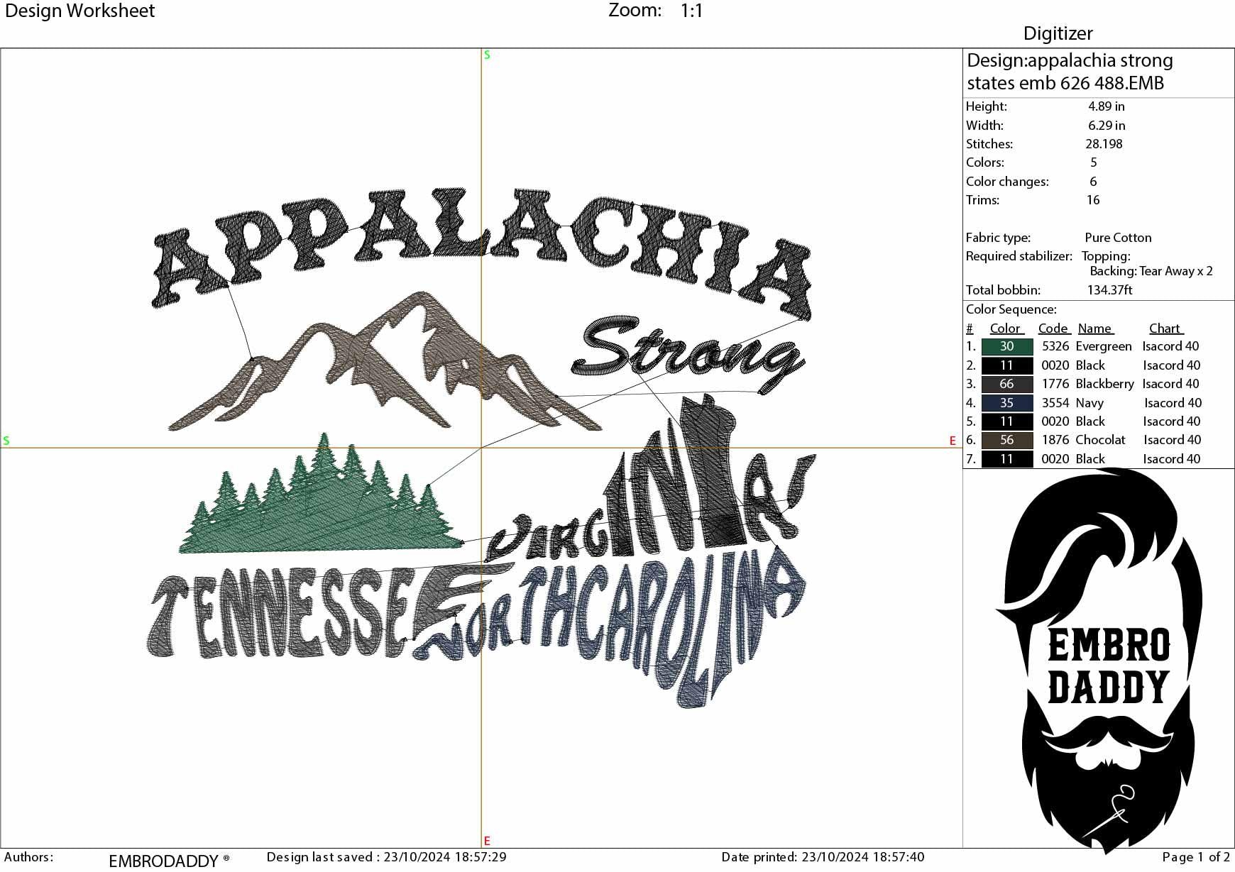 Machine Embroidery files, Appalachia strong, dst, PES, xxx, hus & more