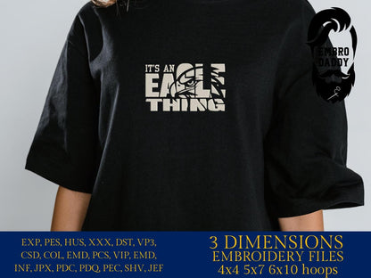 Machine Embroidery files, eagle, football gift idea PES, dst, xxx, hus & more