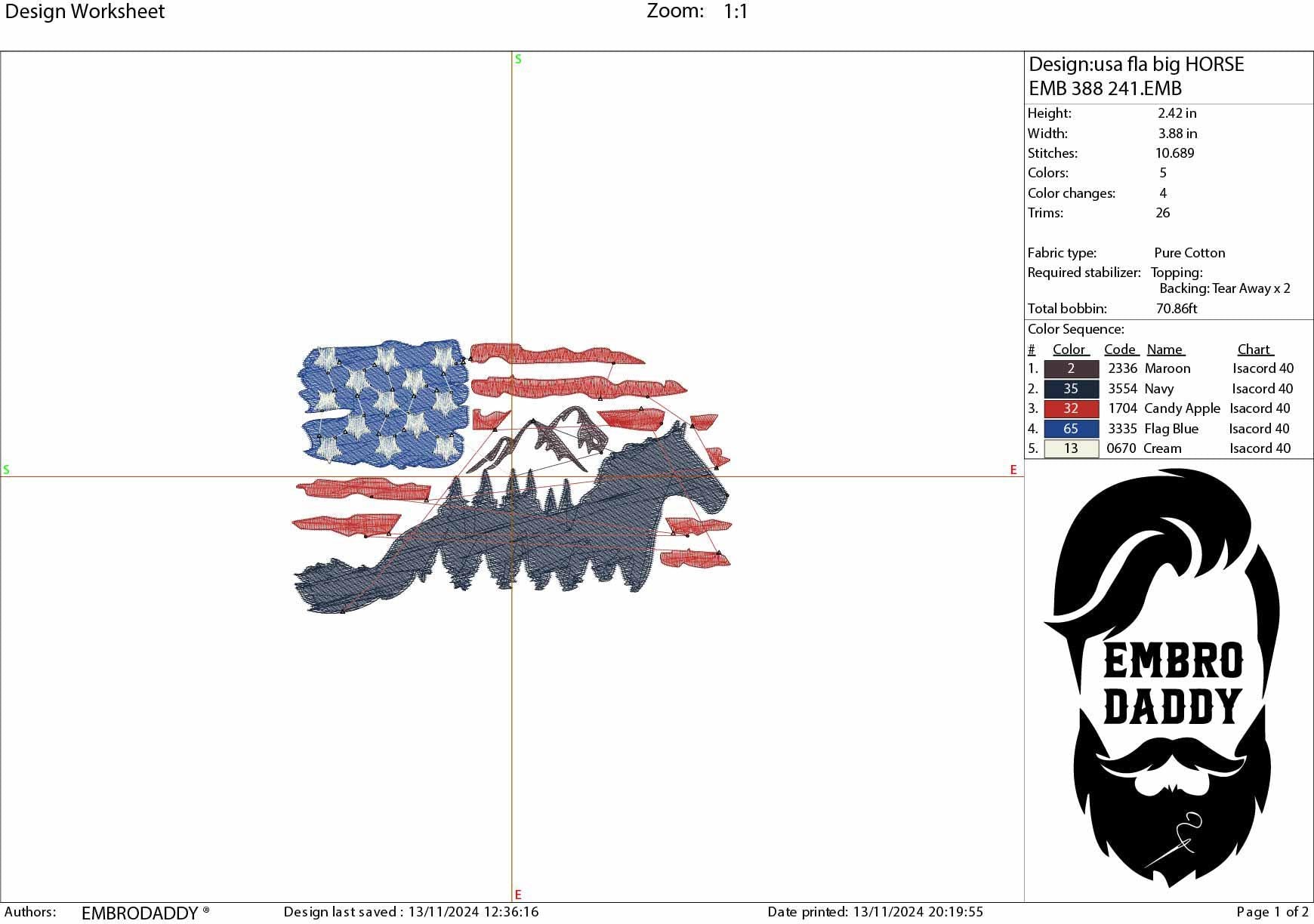 Machine Embroidery files, Usa flag horse, embroidery files, landscape, PES, dst, xxx, hus & more