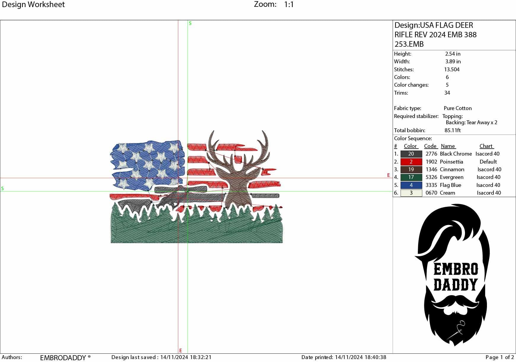 Machine Embroidery files, USA Flag, deer hunting, rifle, forest, PES, DST, xxx, hus & more