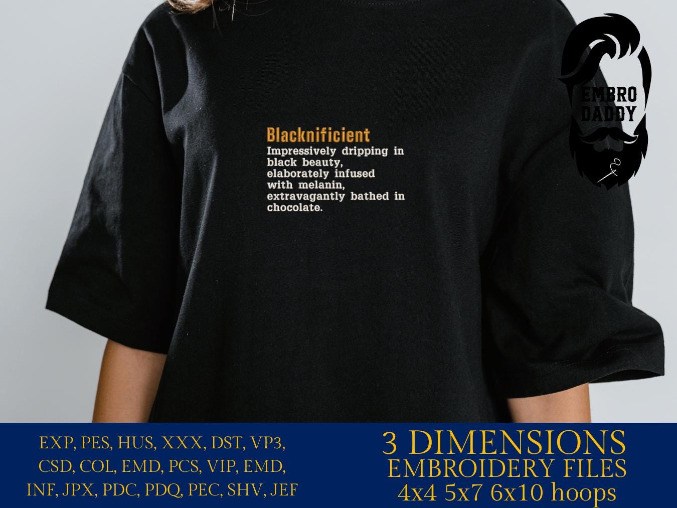 Machine Embroidery files, blacknificient, PES, hus, dst, vp3 & more