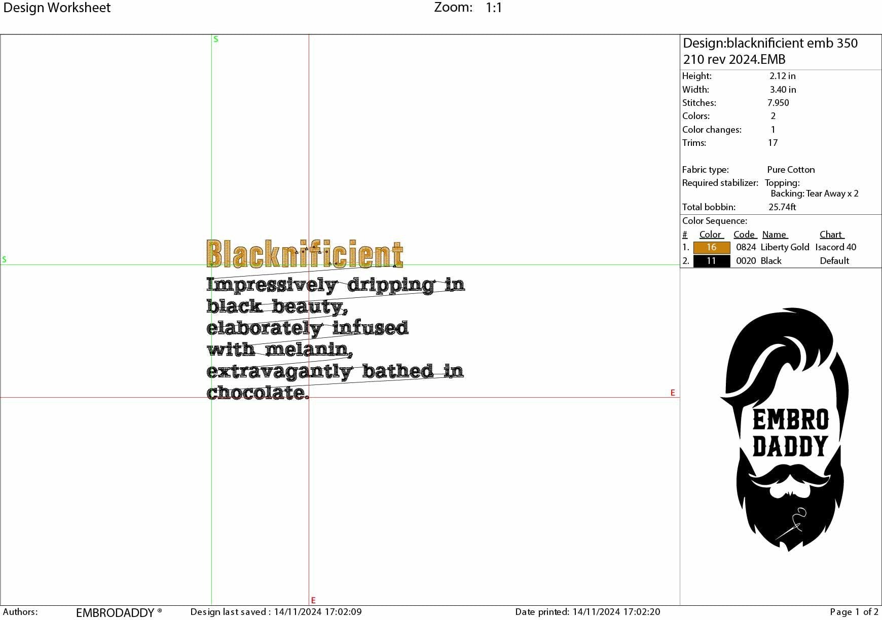 Machine Embroidery files, blacknificient, PES, hus, dst, vp3 & more
