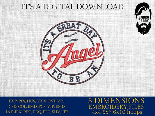 Machine Embroidery files, It's a Great Day To Be An Angel, PES, xxx, hus & more, embroidery files