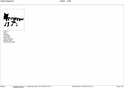 Machine Embroidery files, Fox mountains landscape, PES, dst, xxx, hus & more