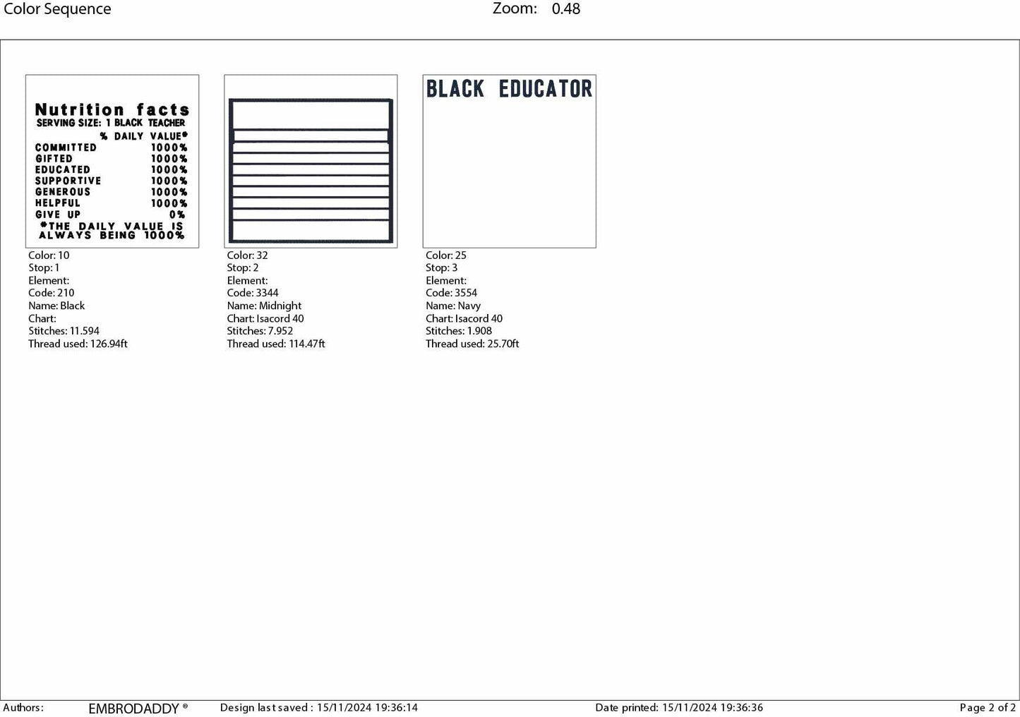 Machine Embroidery files, Black Educator facts, PES, dst xxx, hus & more