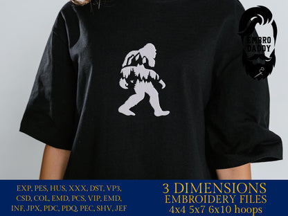 Machine Embroidery files, bigfoot, landscape, mountains, forest, Design, PES, xxx, hus & more