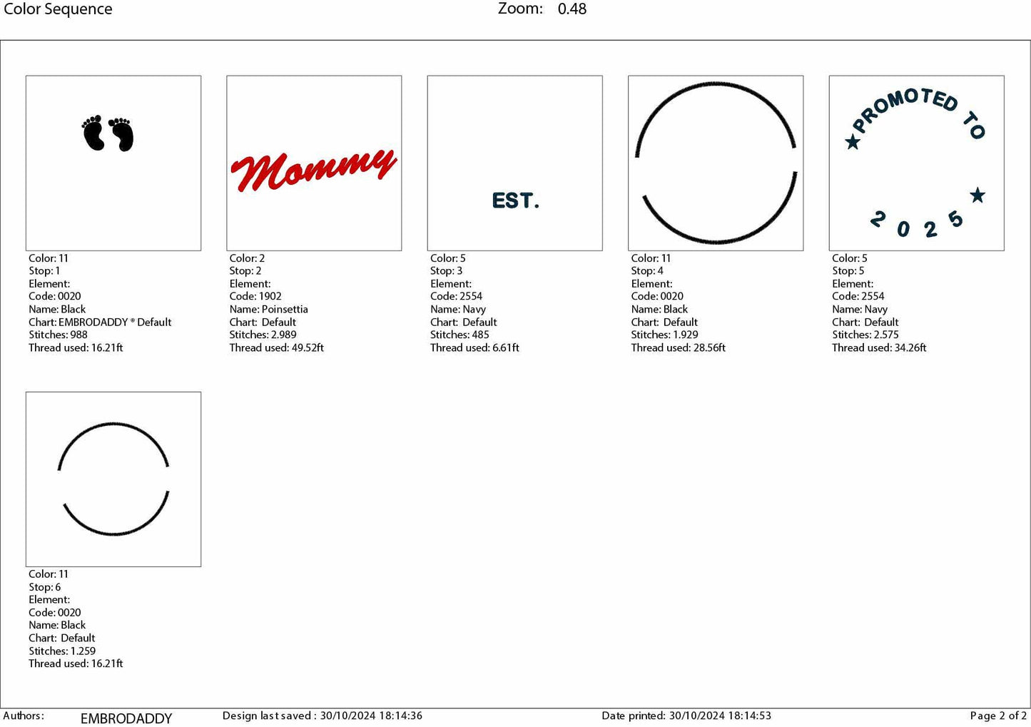 Machine embroidery files, Promoted to Mommy EST 2025, PES, DST, hus & more