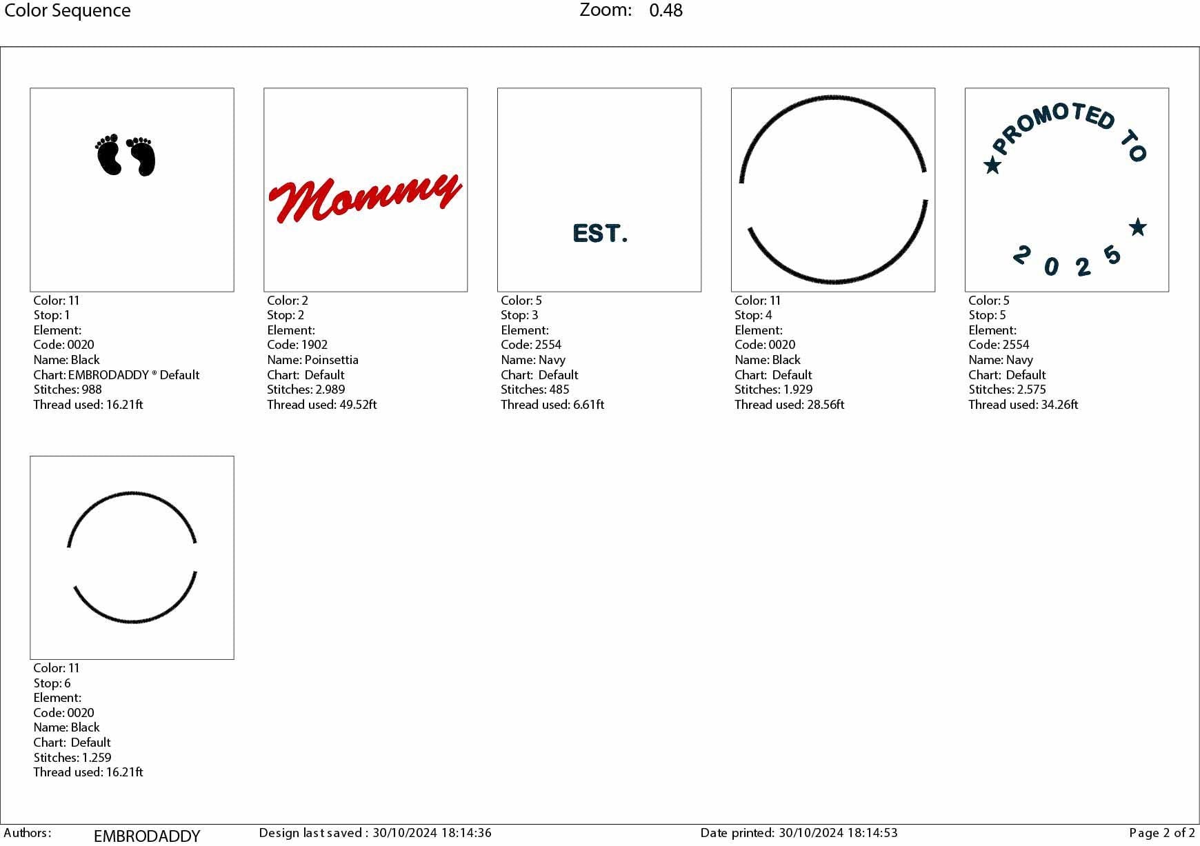 Machine embroidery files, Promoted to Mommy EST 2025, PES, DST, hus & more