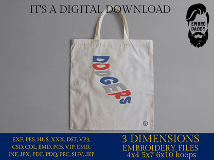 Machine Embroidery files, dodgers, California, PES, xxx, hus & more