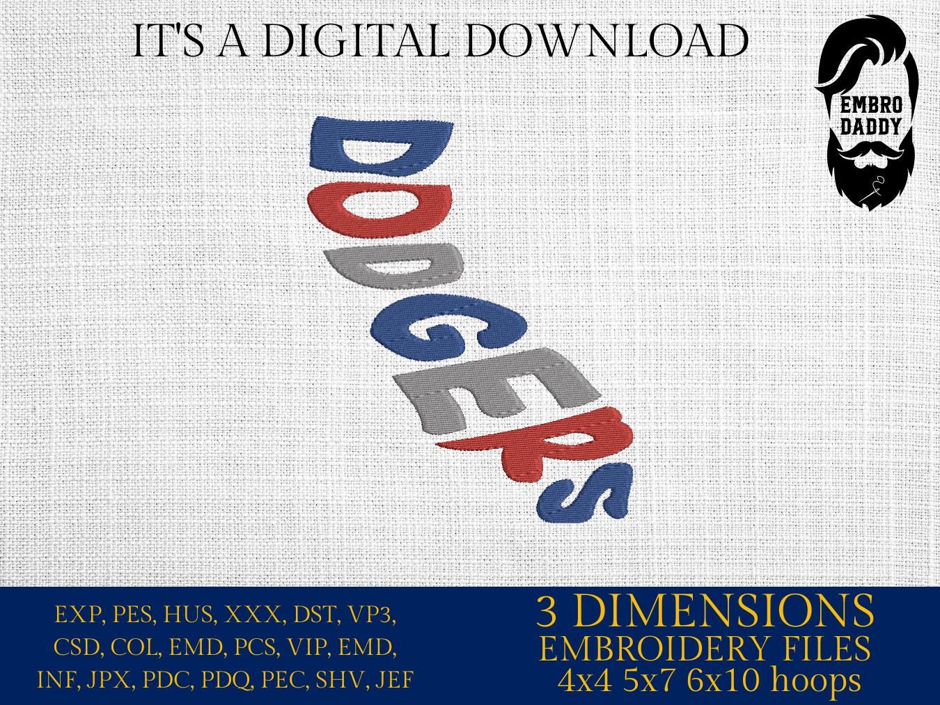 Machine Embroidery files, dodgers, California, PES, xxx, hus & more