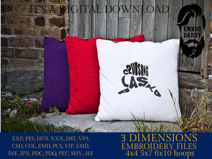 Machine Embroidery files, Cruising Alaska, PES, xxx, hus & more, embroidery files