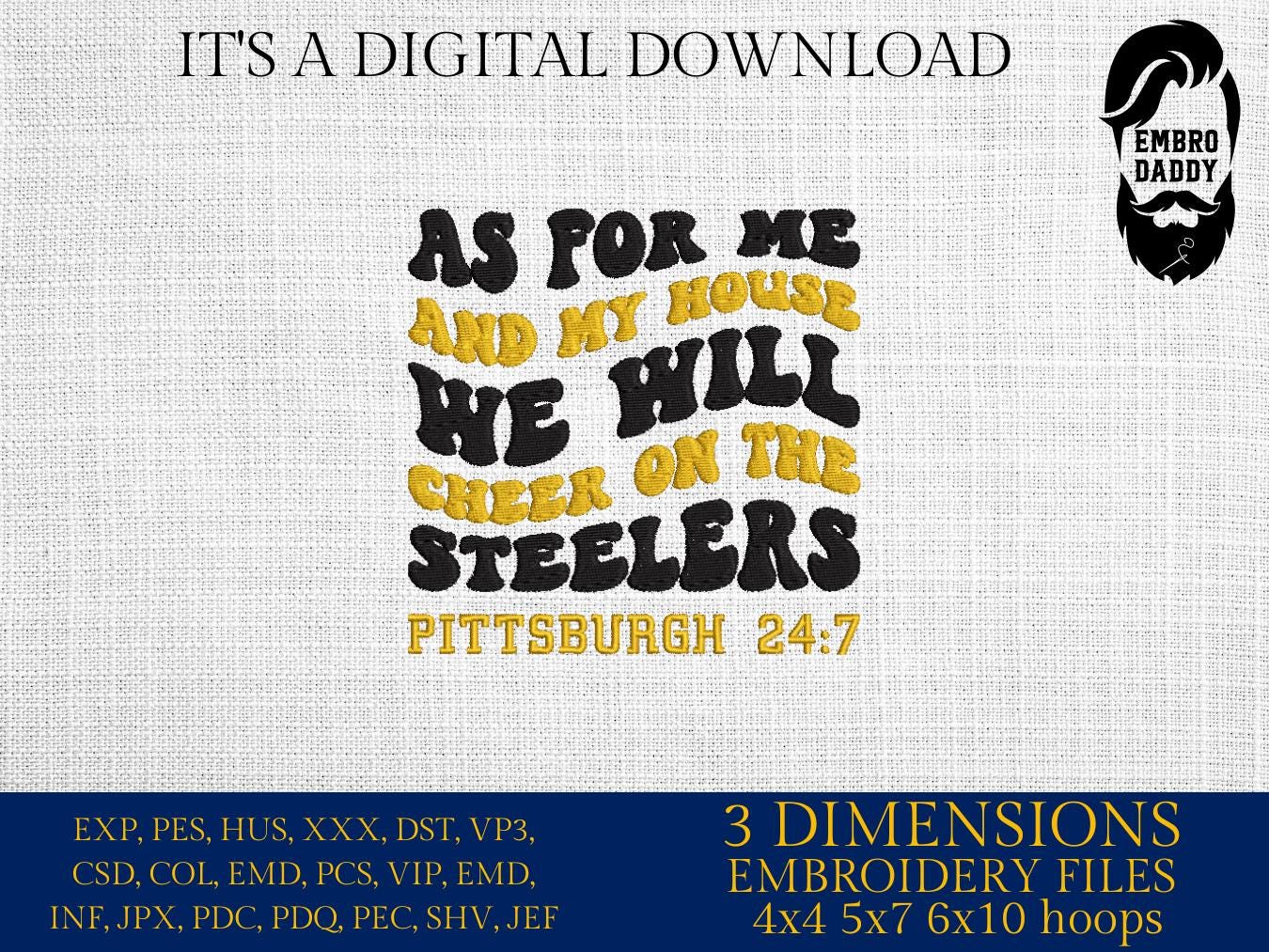 Machine Embroidery, steelers embroidery design, football gift idea PES, xxx, hus & more