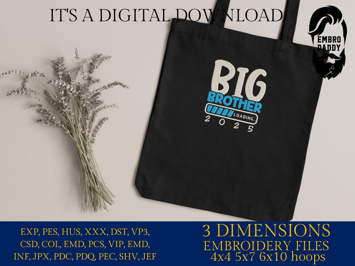Machine embroidery files, big brother loading 2025, PES, DST, hus & more