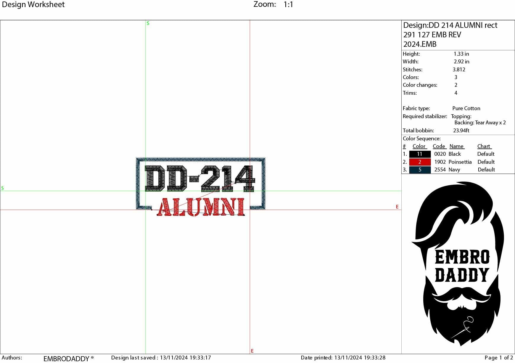 Machine Embroidery, DD _214 alumni , veteran lover gift idea PES, xxx, hus & more, embroidery files, patriotic