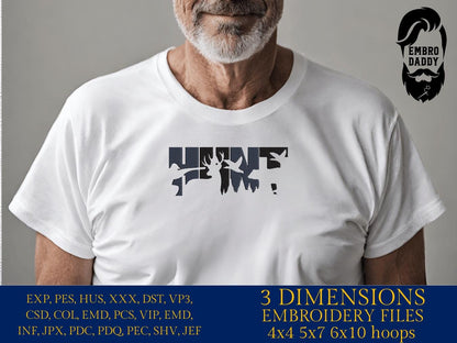 Machine Embroidery files, hunt, hunting, ducks, deer, bear, PES, xxx, hus, dst & more