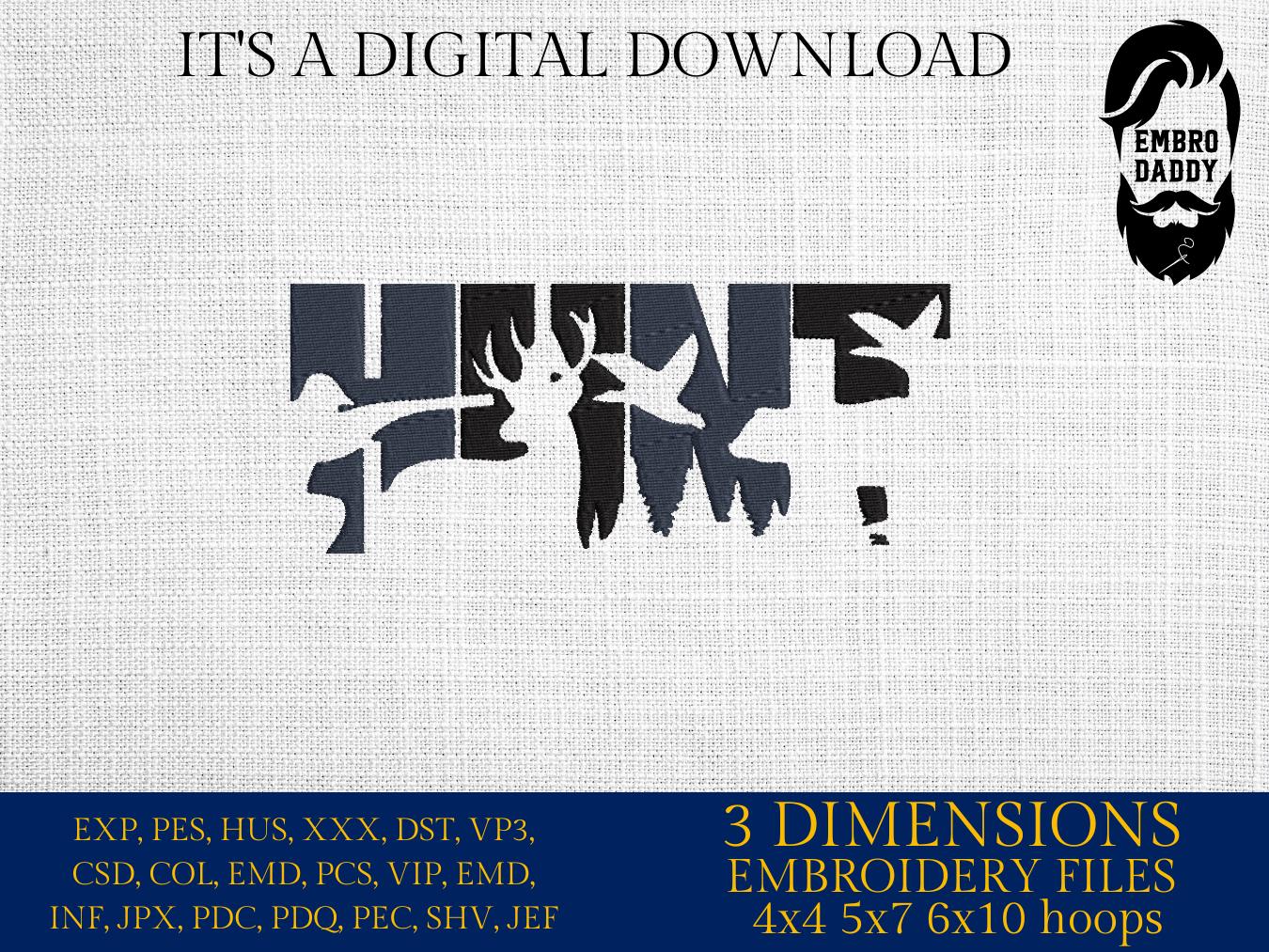 Machine Embroidery files, hunt, hunting, ducks, deer, bear, PES, xxx, hus, dst & more