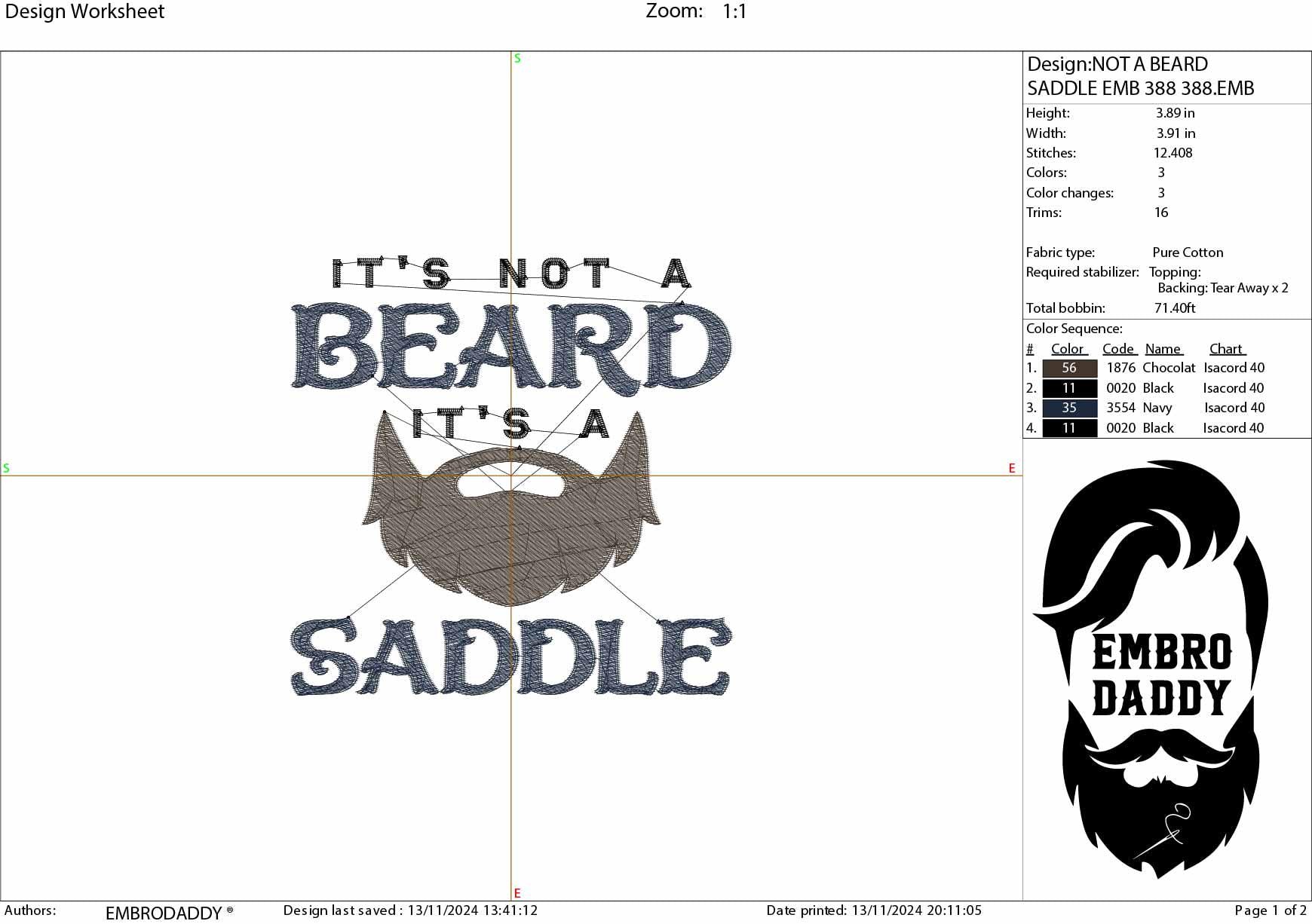 Machine Embroidery files, it's not a beard it's a saddle, DST PES, xxx hus & more