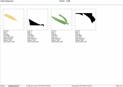 Machine Embroidery files, Iowa corn cob, DST, PES, xxx hus & more,