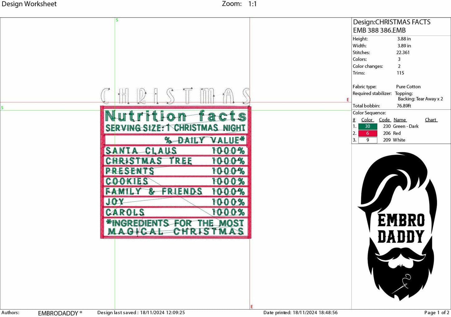 Machine Embroidery files, Christmas facts, PES, dst xxx, hus & more