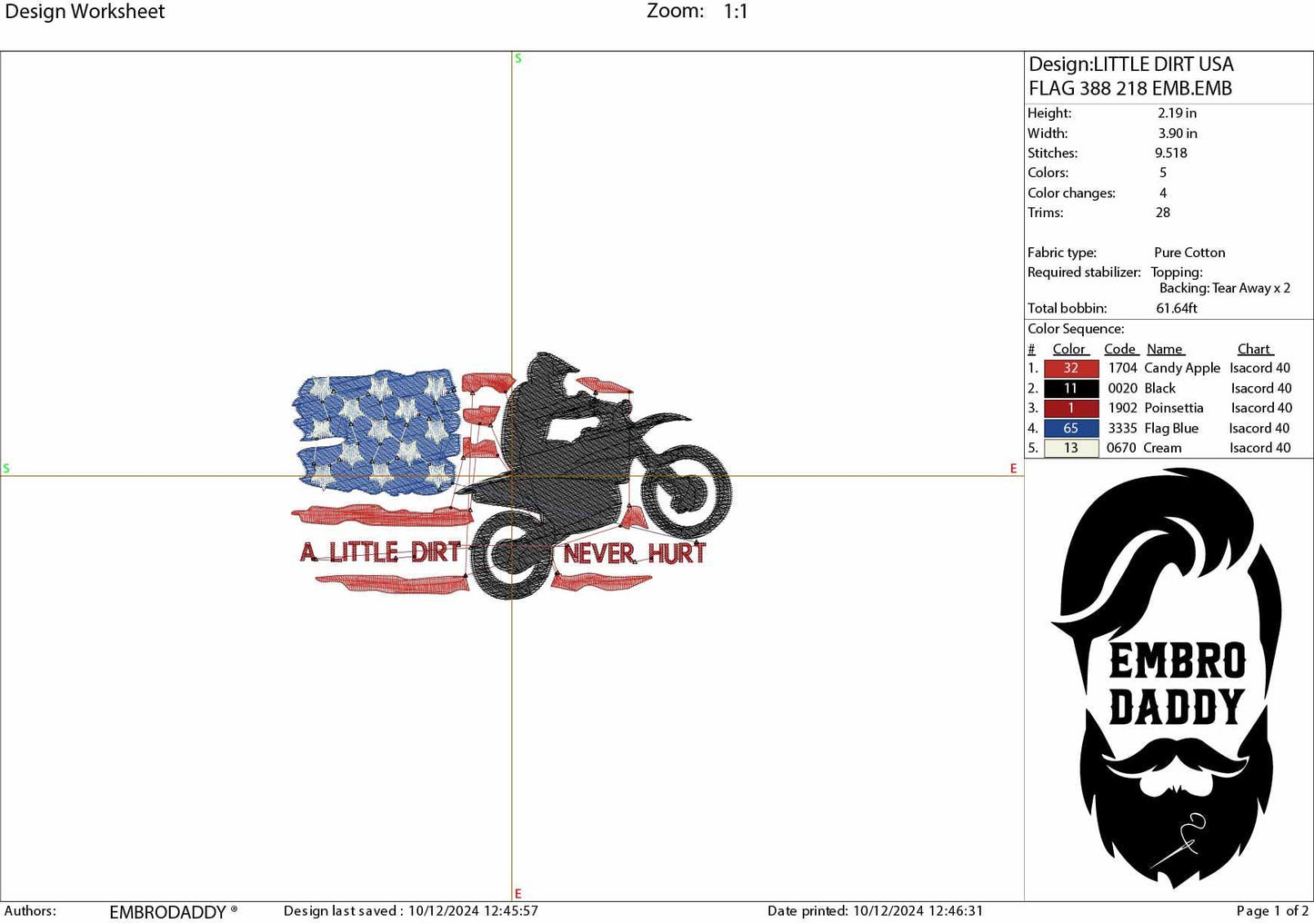 Machine Embroidery files, USA flag Motocross, a little dirt never hurt, dirtybike, DST, PES, xxx, hus & more