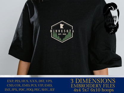 Machine Embroidery files, Minnesota, est 1858, DST, PES, xxx hus & more,