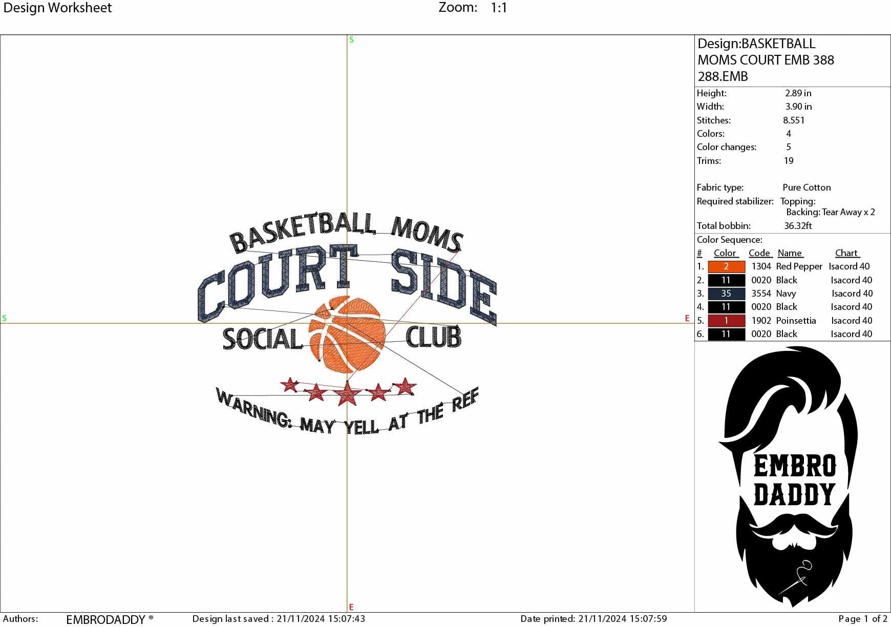 Machine Embroidery files, basketball moms court side social club, PES, dst, xxx, hus & more