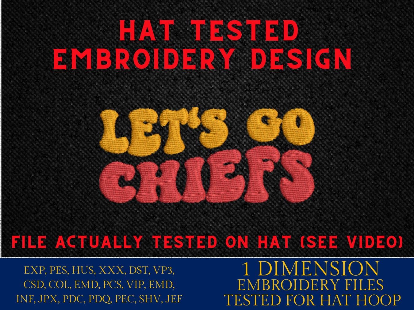 Machine Embroidery files digitized for hats, let's go, embroidery files, PES, xxx hus & more