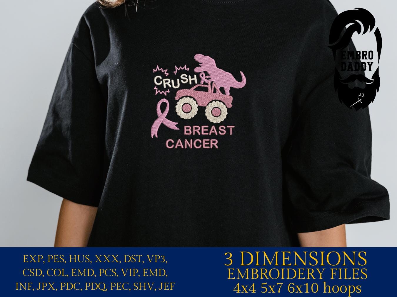 Machine Embroidery files, crush breast cancer, embroidery files, PES, xxx, hus & more, embroidery files