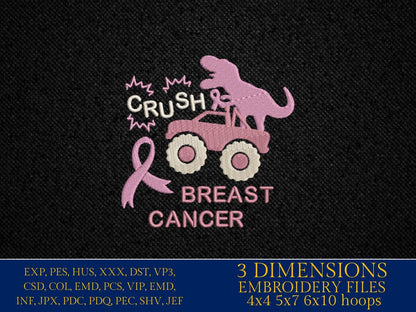 Machine Embroidery files, crush breast cancer, embroidery files, PES, xxx, hus & more, embroidery files